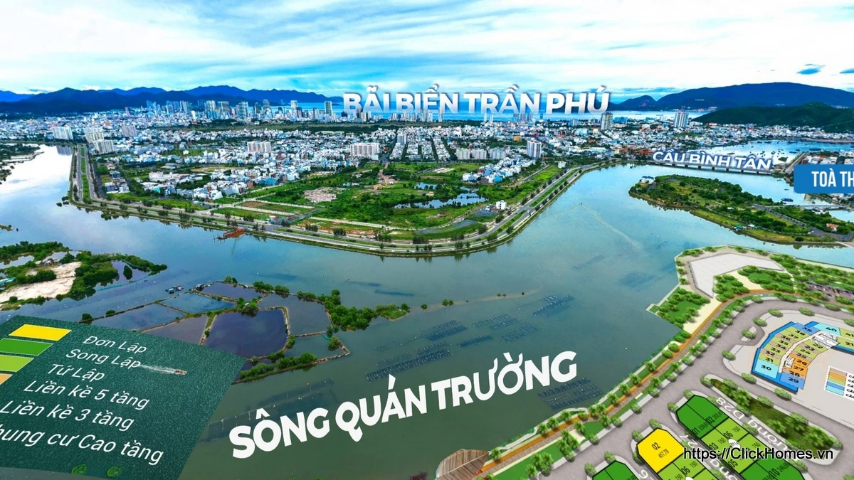 Góc nhìn 360 từ Charmora City về hướng biển và đường Trần Phú Nha Trang