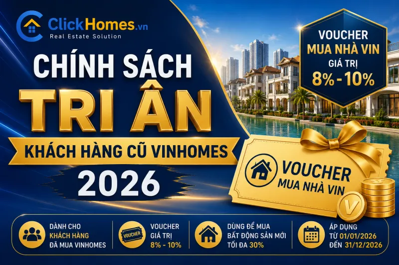 Chính sách tri ân khách hàng cũ Vinhomes 2026: Voucher Khách hàng thân thiết tặng triết khấu khi mua bất động sản mới