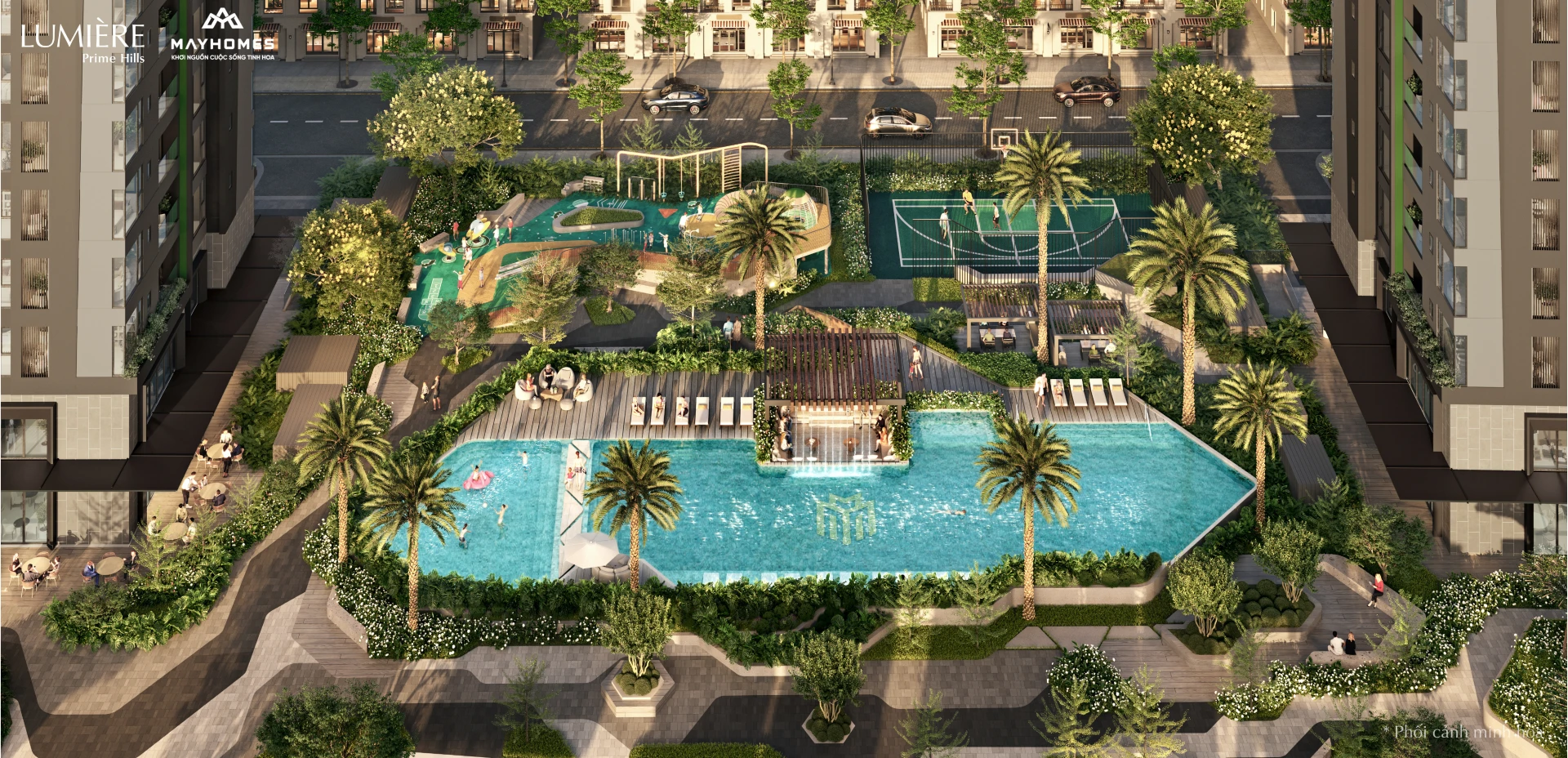 Công viên cảnh quan LUMIÈRE Prime Hills tại phân khu Tinh Hoa Vinhomes Cổ Loa