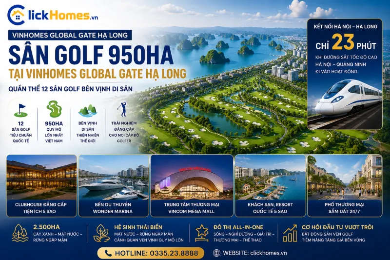 12 sân golf 950ha Hạ Long và sức hút của Vinhomes Global Gate Hạ Long