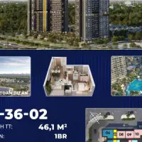 Bán Chung Cư 1 Phòng Ngủ A2-36-02 Masteri Grand Avenue Vinhomes Cổ Loa Global Gate