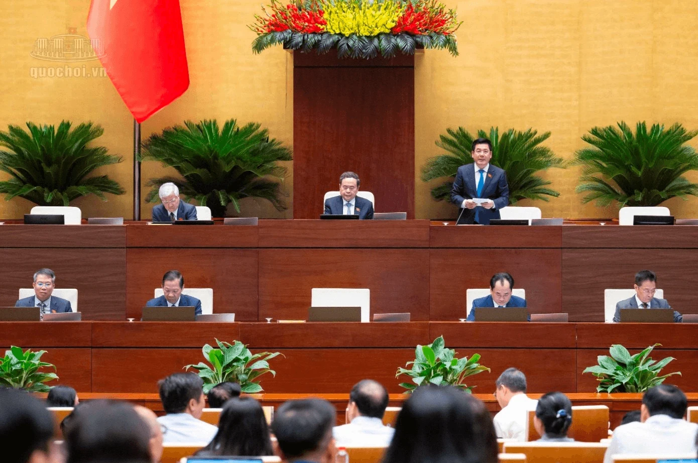 Toàn cảnh hội trường Quốc hội trong phiên thảo luận chính sách bảng giá đất và hệ số K tháng 10/2026