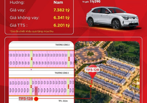 Bán Shophouse TP3-128 Vinhomes Golden Avanue Bắc Luân Móng Cái, Tặng xe VF8 Kí trực tiếp chủ đầu tư