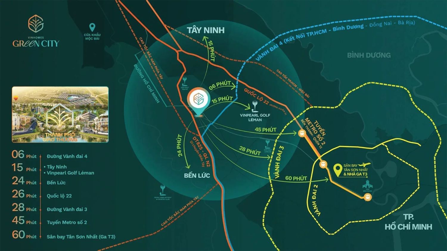 Bản đồ vị trí dự án Vinhomes Green City Hậu Nghĩa Long An