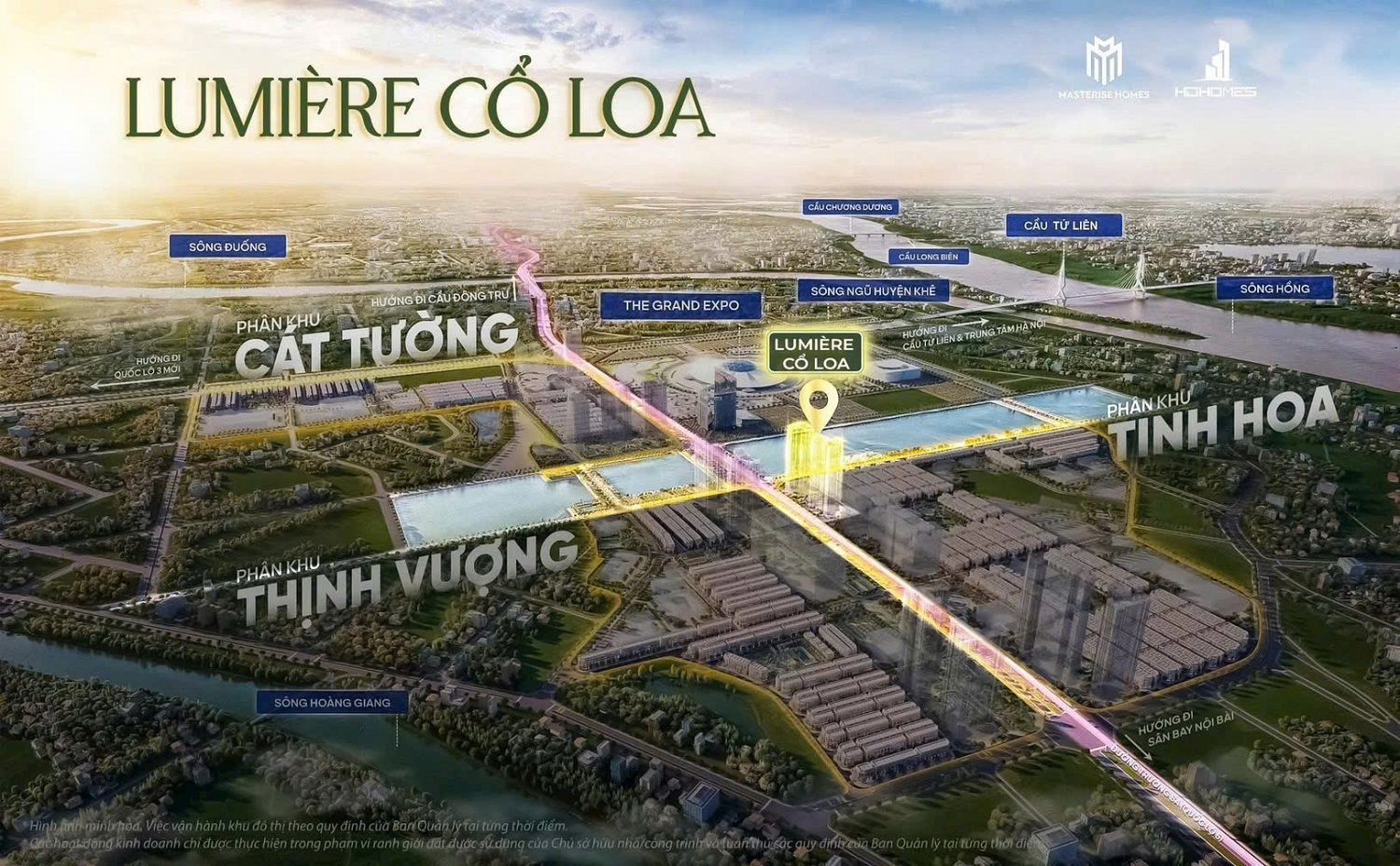 Bản đồ vị trí LUMIÈRE Essence Peak sát hồ trung tâm tại đại đô thị Vinhomes Cổ Loa Global Gate