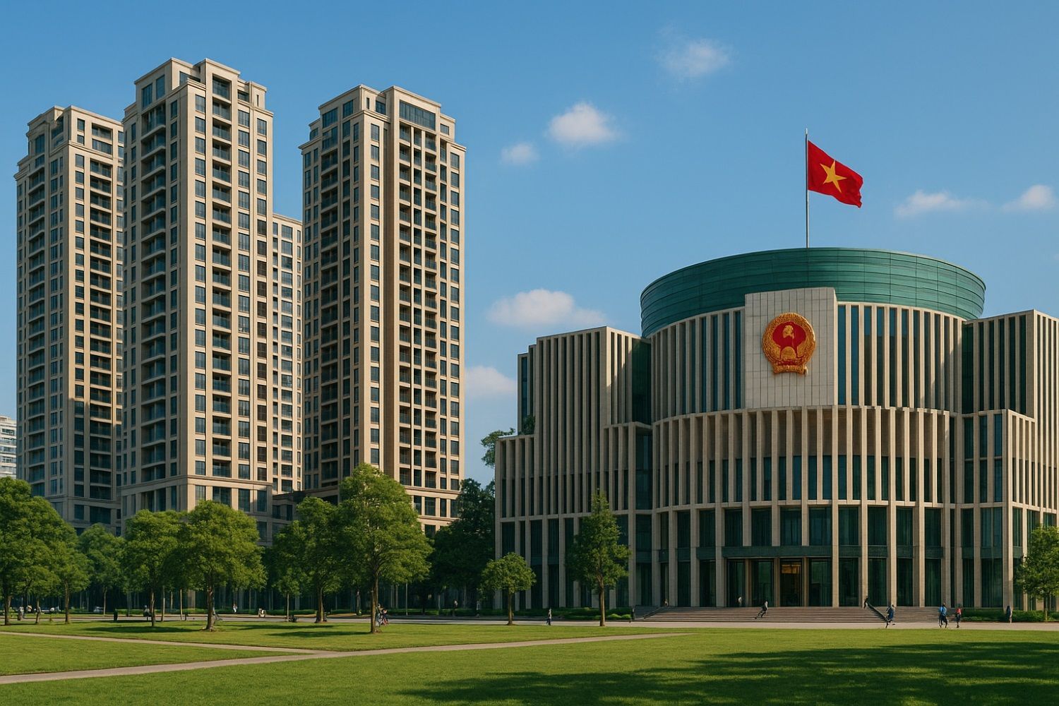 Ảnh Do Tạo AI chung cư và tòa tháp căn hộ cao cấp tại Quận Ba Đình, Hà Nội