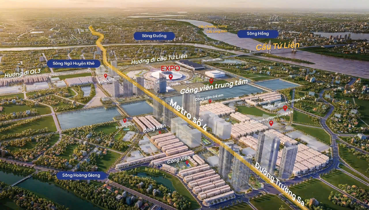 Bản đồ vị trí đắc địa của dự án Vinhomes Cổ Loa Vinhomes Global Gate Đông Anh Hà Nội