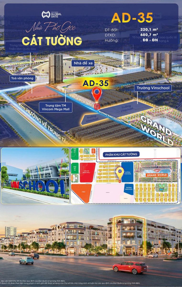 Căn Góc Nhà Phố Ánh Dương AD35 Vinhomes Cổ Loa